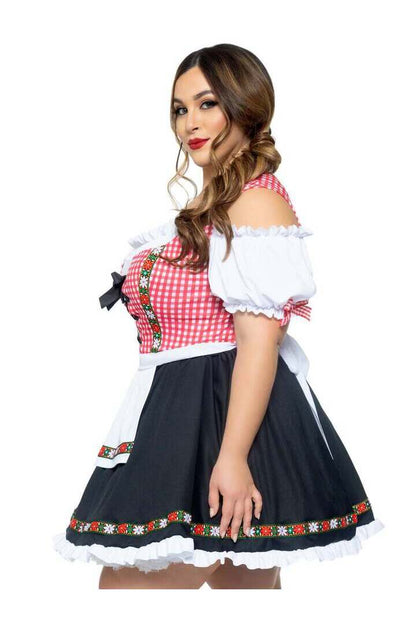 Leg Avenue Plus Beer Garden Babe Oktoberfest Costume in Red/Black 3