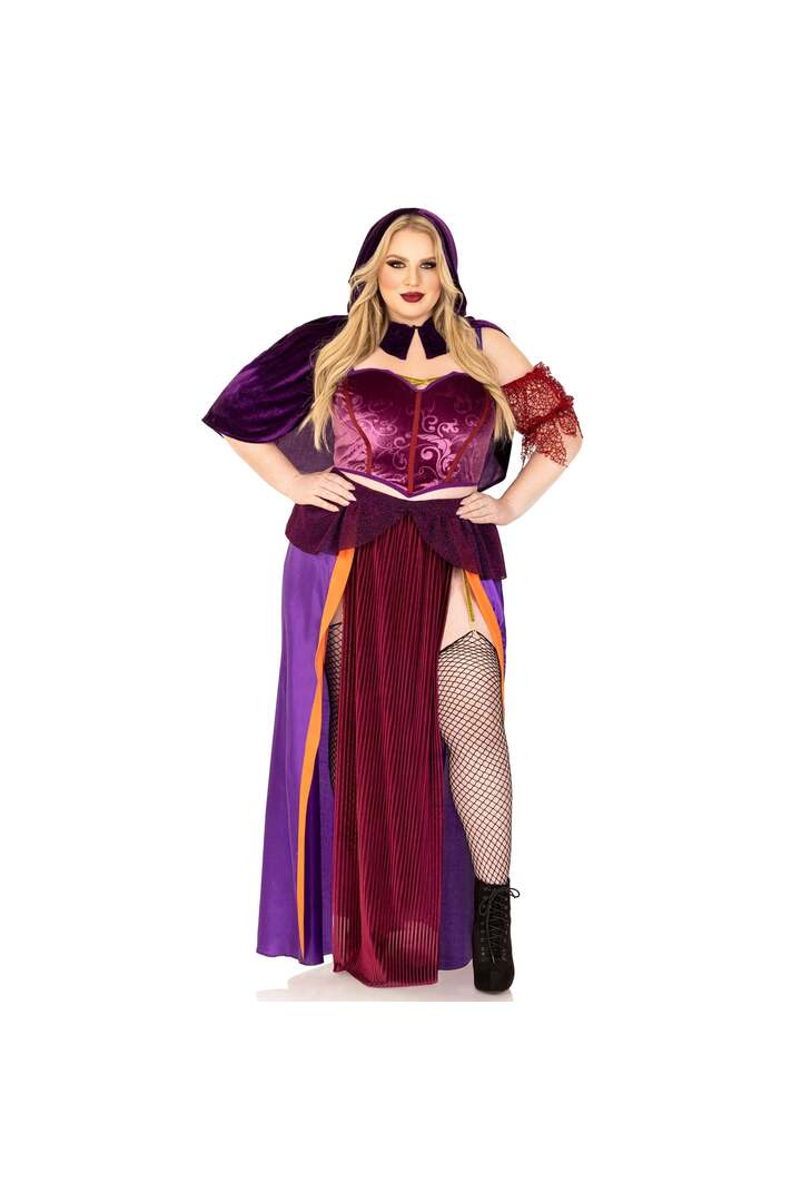 Leg Avenue Plus Black Magic Babe Costume Purple 4