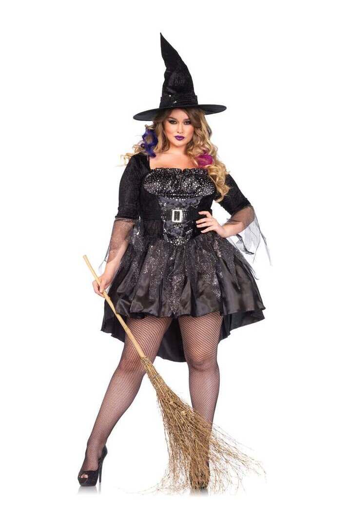 Leg Avenue Plus Black Magic Witch Costume in Black 2