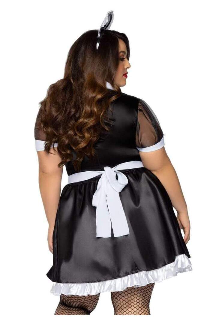 Leg Avenue Plus Classic French Maid Costume in Black/White 1