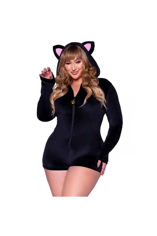 Leg Avenue Plus Comfy Cat Costume Black 