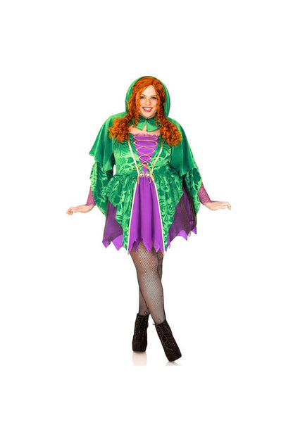 Leg Avenue Plus Crafty Spellcaster Costume Purple/Green 3