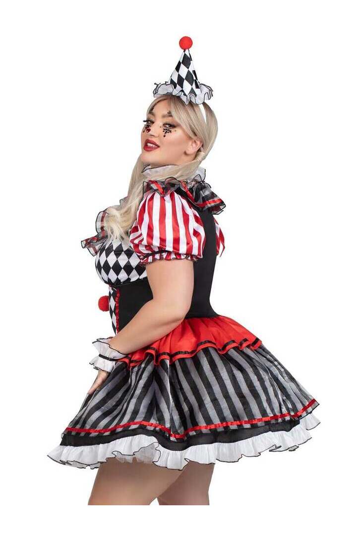 Leg Avenue Plus Darling Harlequin Costume in Black 2