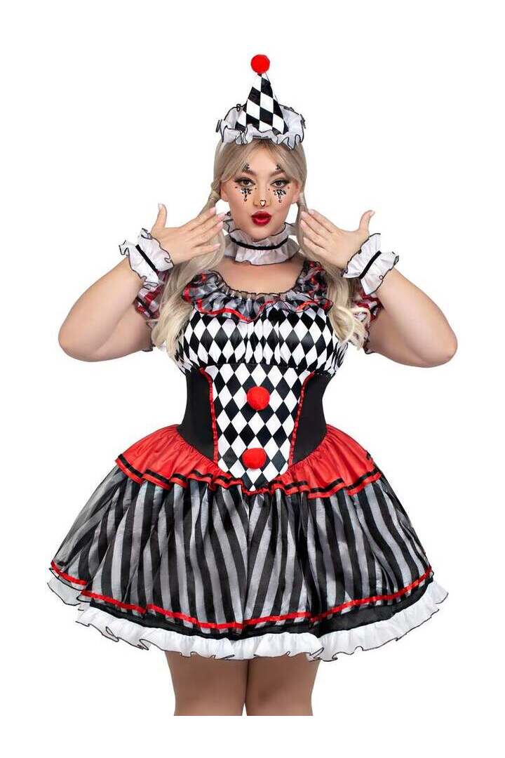 Leg Avenue Plus Darling Harlequin Costume in Black 3