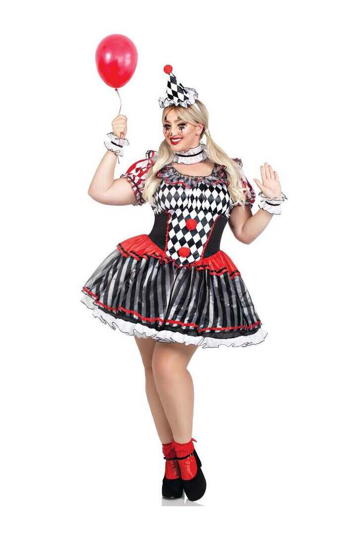 Leg Avenue Plus Darling Harlequin Costume in Black 4