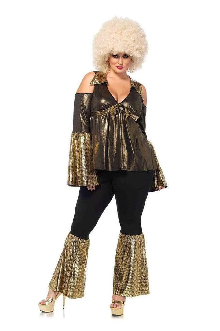 Leg Avenue Plus Disco Diva Costume in Gold 2