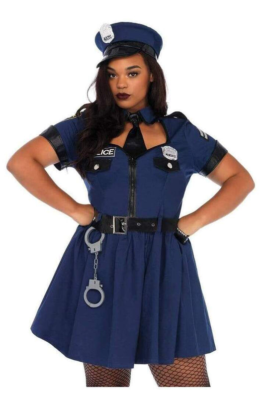 Leg Avenue Plus Flirty Cop Costume in Blue 