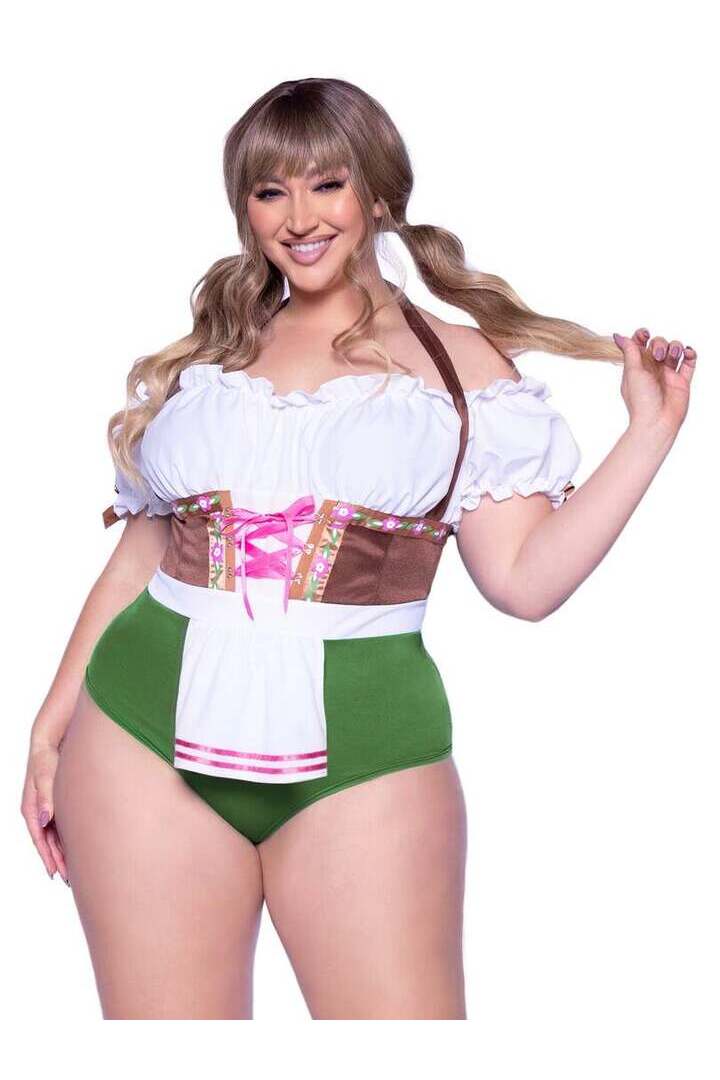Leg Avenue Plus Flirty Fraulein Costume in Brown/Green 3