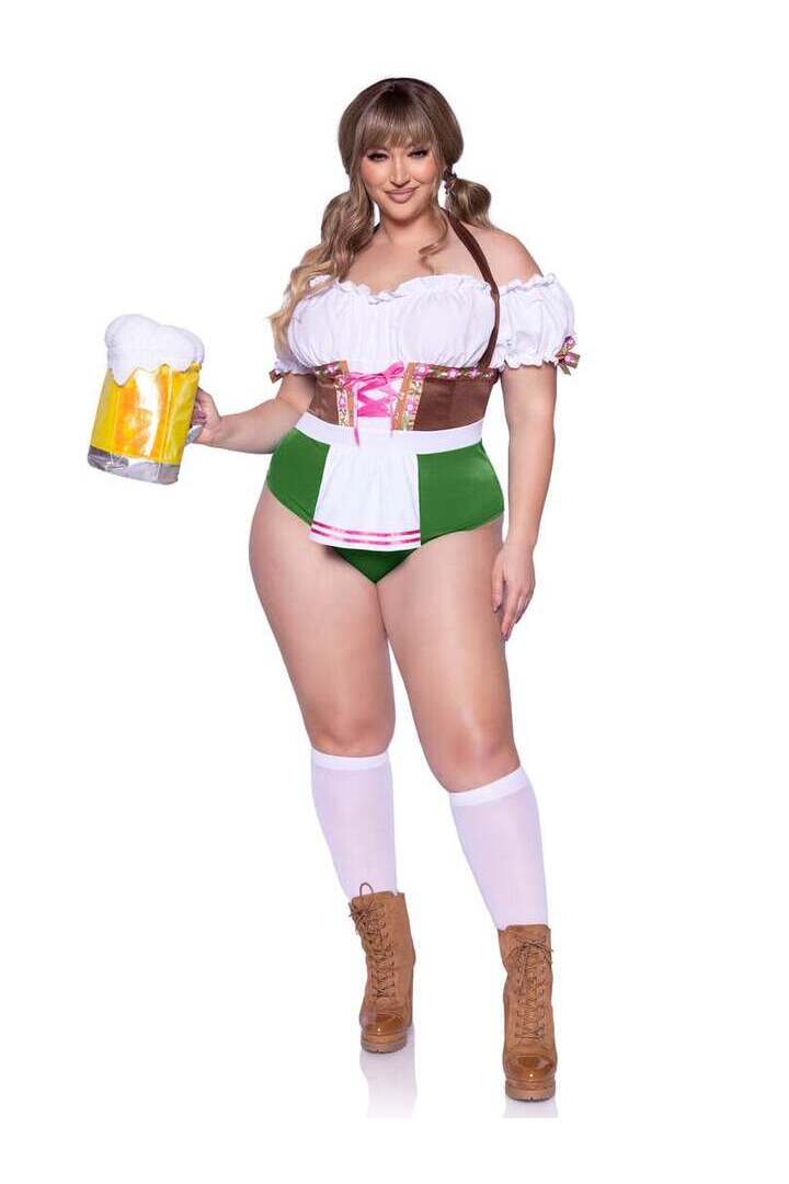 Leg Avenue Plus Flirty Fraulein Costume in Brown/Green 4