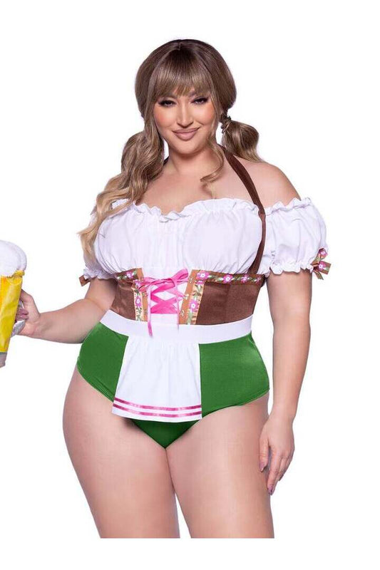 Leg Avenue Plus Flirty Fraulein Costume in Brown/Green 