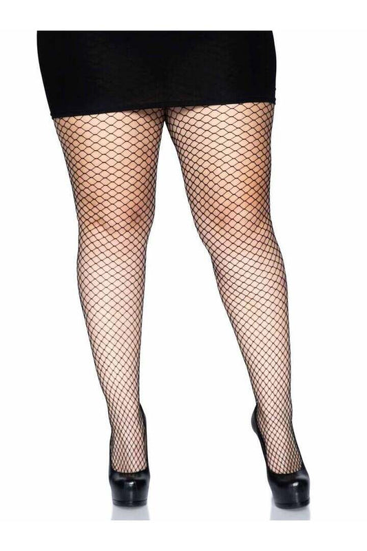 Leg Avenue Plus Gaia Spandex Net Industrial Tights in 1X/2X 