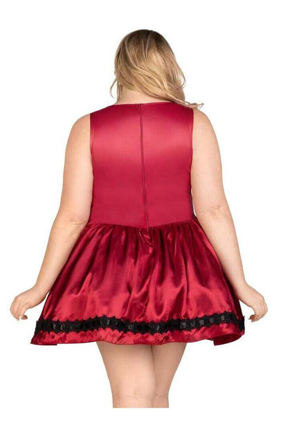 Leg Avenue Plus Gothic Red Riding Hood Costume in Red/White 4