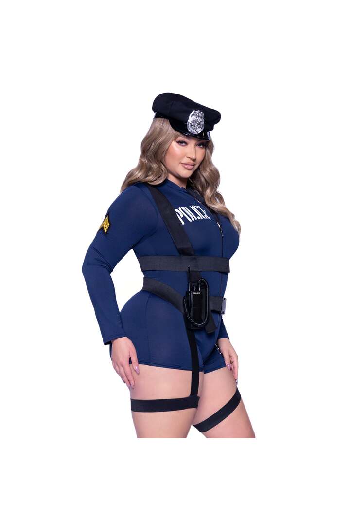 Leg Avenue Plus Handcuff Hottie Cop Costume Blue 2