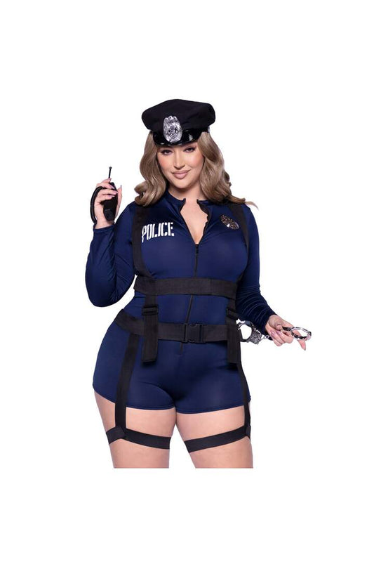 Leg Avenue Plus Handcuff Hottie Cop Costume Blue 