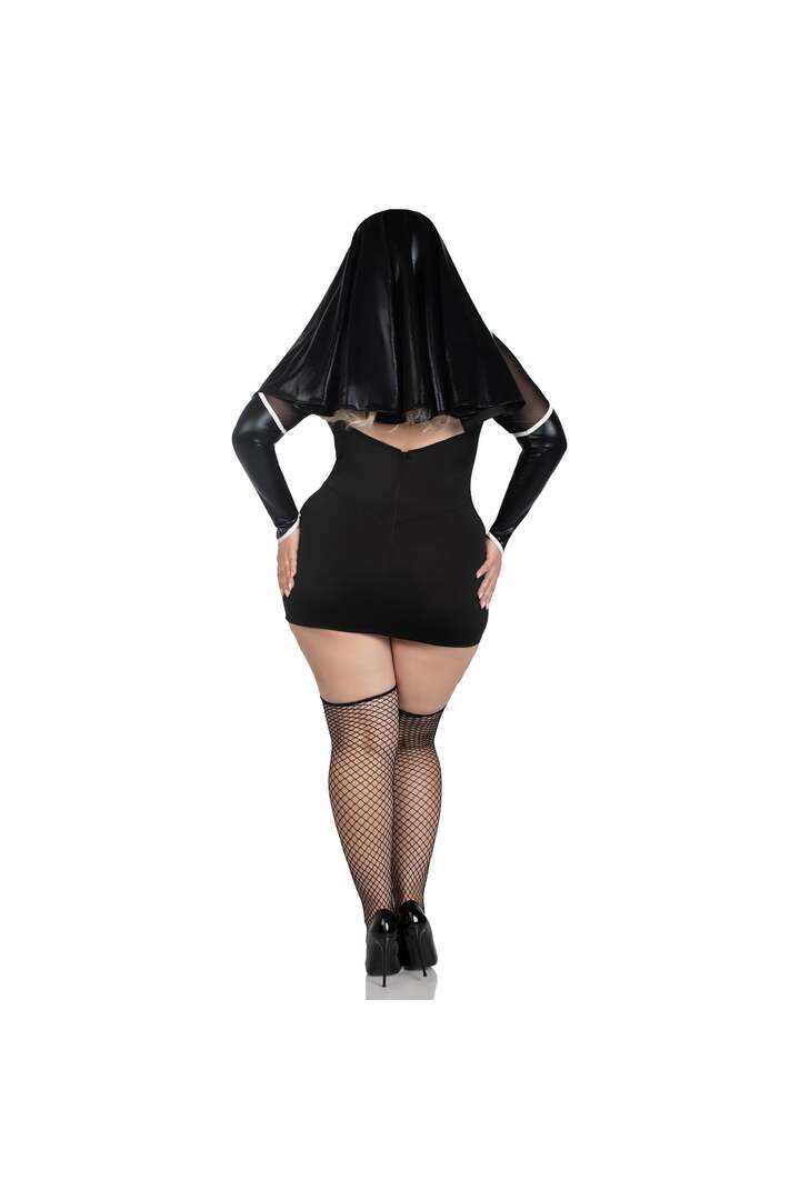 Leg Avenue Plus Holy Hottie Nun Costume Black/White 6