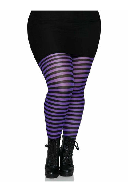 Leg Avenue Plus Jada Striped Women's Tights 10