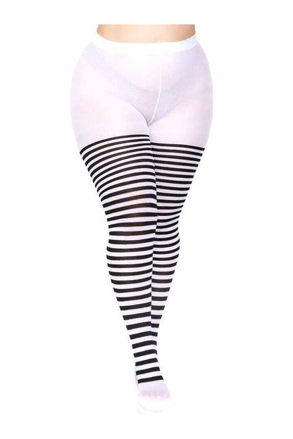Leg Avenue Plus Jada Striped Women's Tights 3