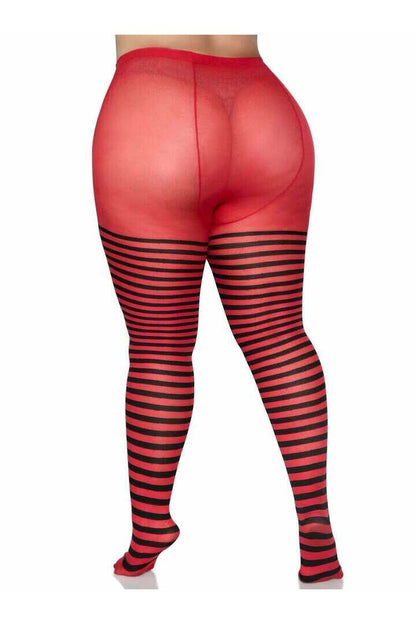 Leg Avenue Plus Jada Striped Women's Tights 9