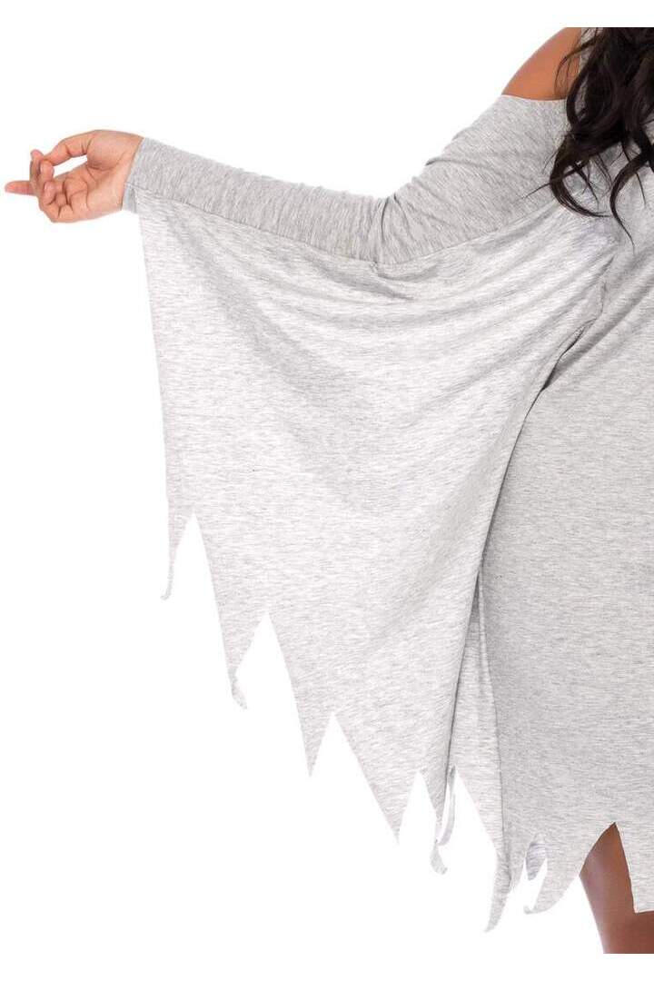 Leg Avenue Plus Jersey Ghost Long Sleeve Halloween Dress in Grey 4