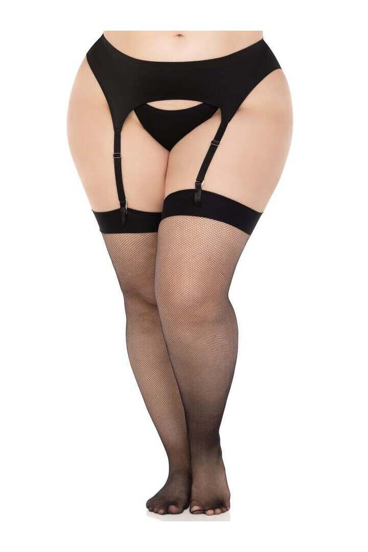Leg Avenue Plus Kumi Net Thigh High Stockings in 1X/2X 3