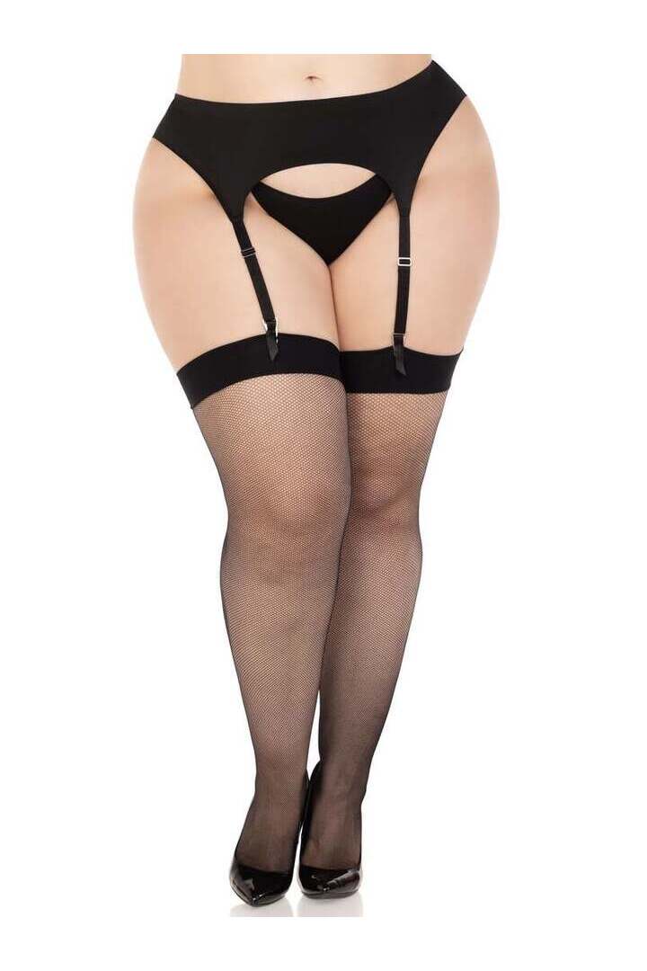 Leg Avenue Plus Kumi Net Thigh High Stockings in 1X/2X 