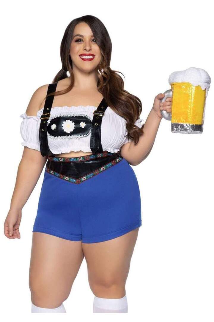 Leg Avenue Plus Lederhosen Honey Costume in Blue/White 2