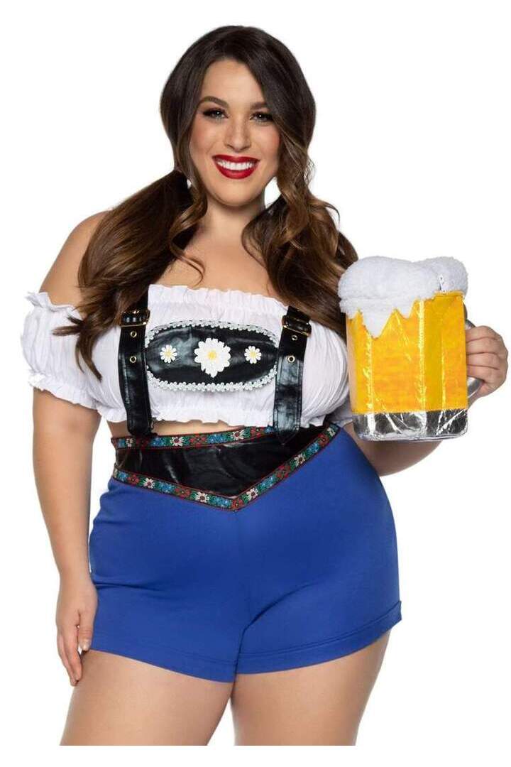 Leg Avenue Plus Lederhosen Honey Costume in Blue/White 