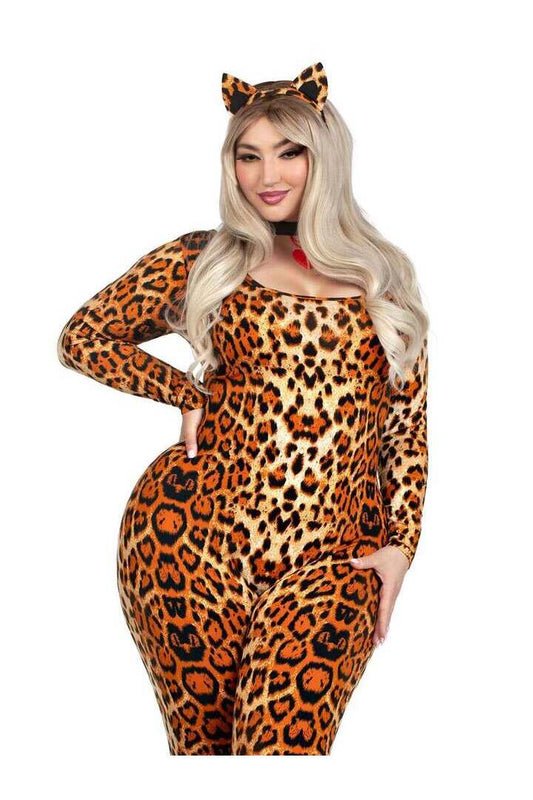 Leg Avenue Plus Leopard Print Cougar Costume in Leopard 