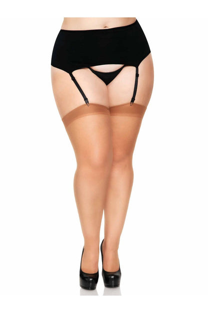 Leg Avenue Plus Lynn Sheer Backseam Stockings in Queen Size  7