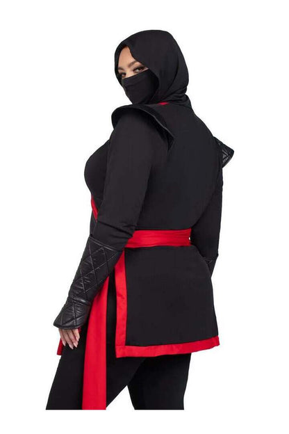 Leg Avenue Plus Ninja Assassin Costume in Black/Red 2