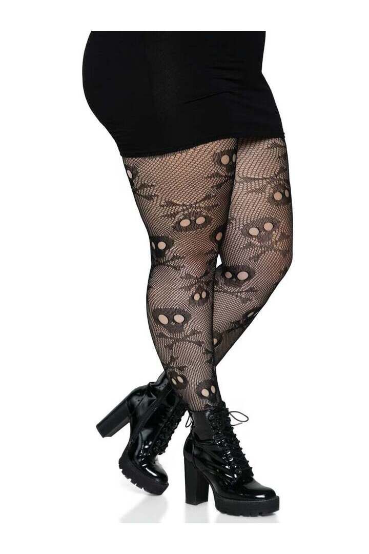 Leg Avenue Plus Pirate Booty Fishnet Tights Black in 1X/2X 2
