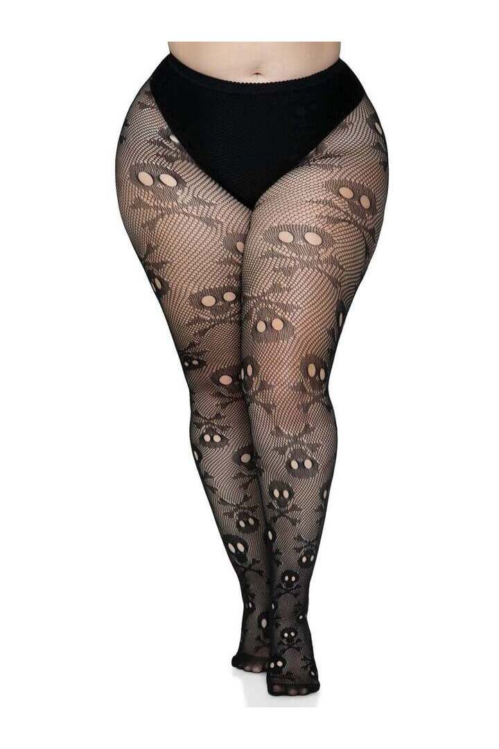 Leg Avenue Plus Pirate Booty Fishnet Tights Black in 1X/2X 3