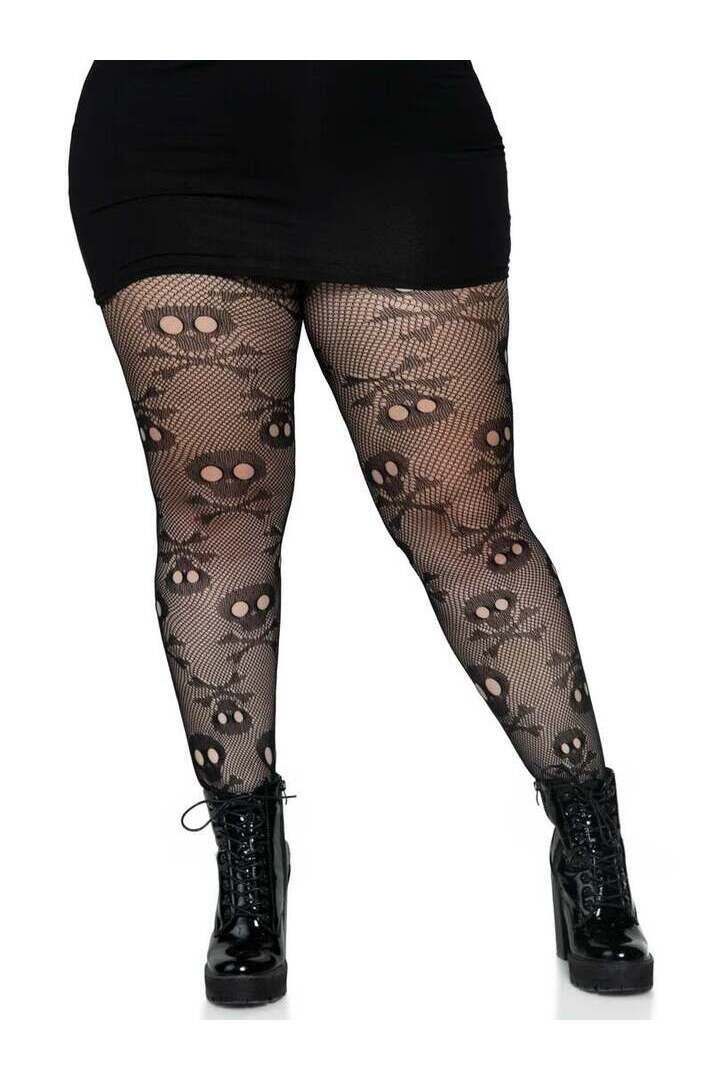 Leg Avenue Plus Pirate Booty Fishnet Tights Black in 1X/2X 