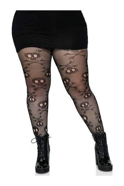 Leg Avenue Plus Pirate Booty Fishnet Tights Black in 1X/2X 