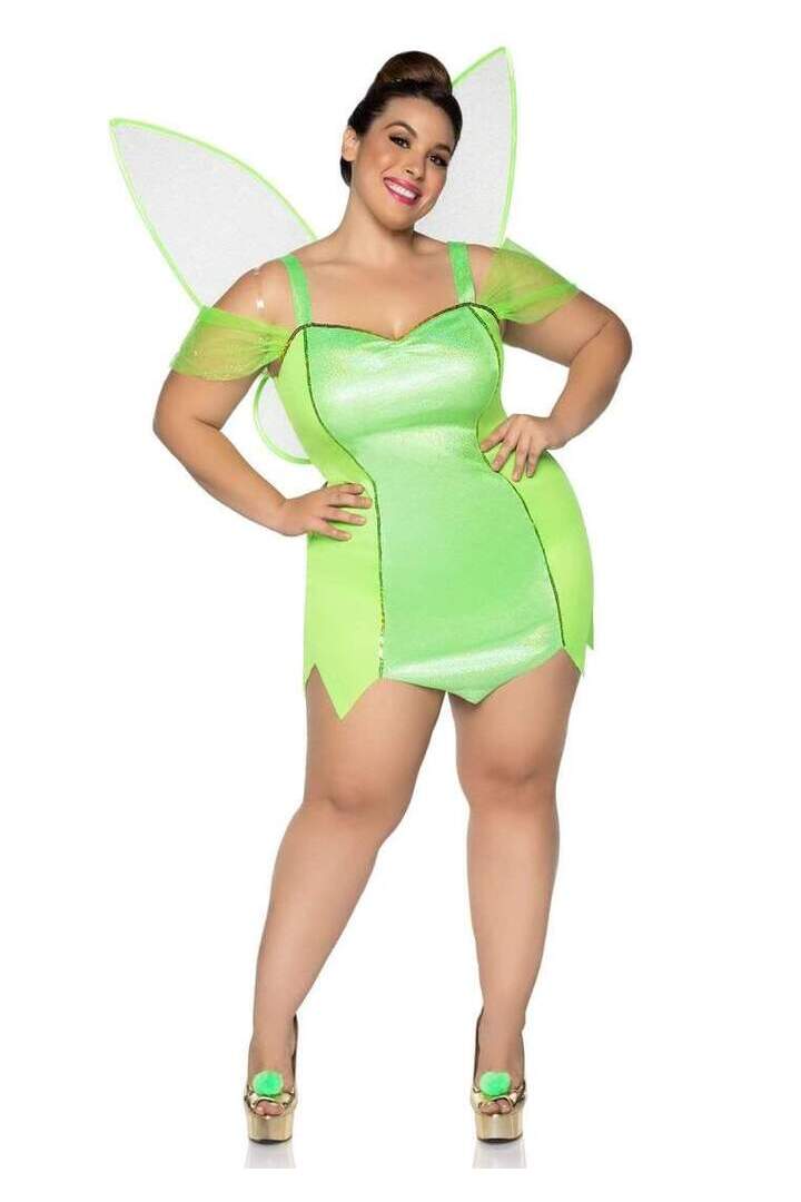 Leg Avenue Plus Pretty Pixie With Wings Costume in Green 2