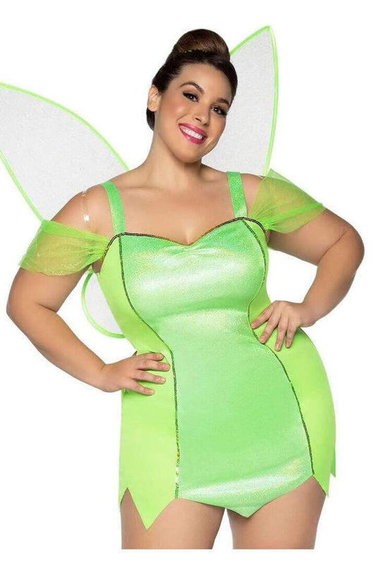 Leg Avenue Plus Pretty Pixie With Wings Costume in Green 