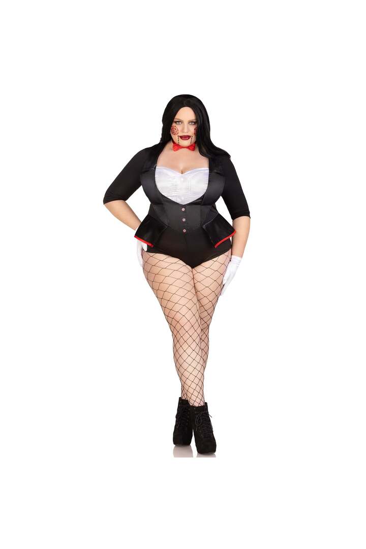 Leg Avenue Plus Pretty Puppet Costume Black/White 3