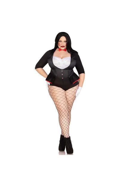 Leg Avenue Plus Pretty Puppet Costume Black/White 3