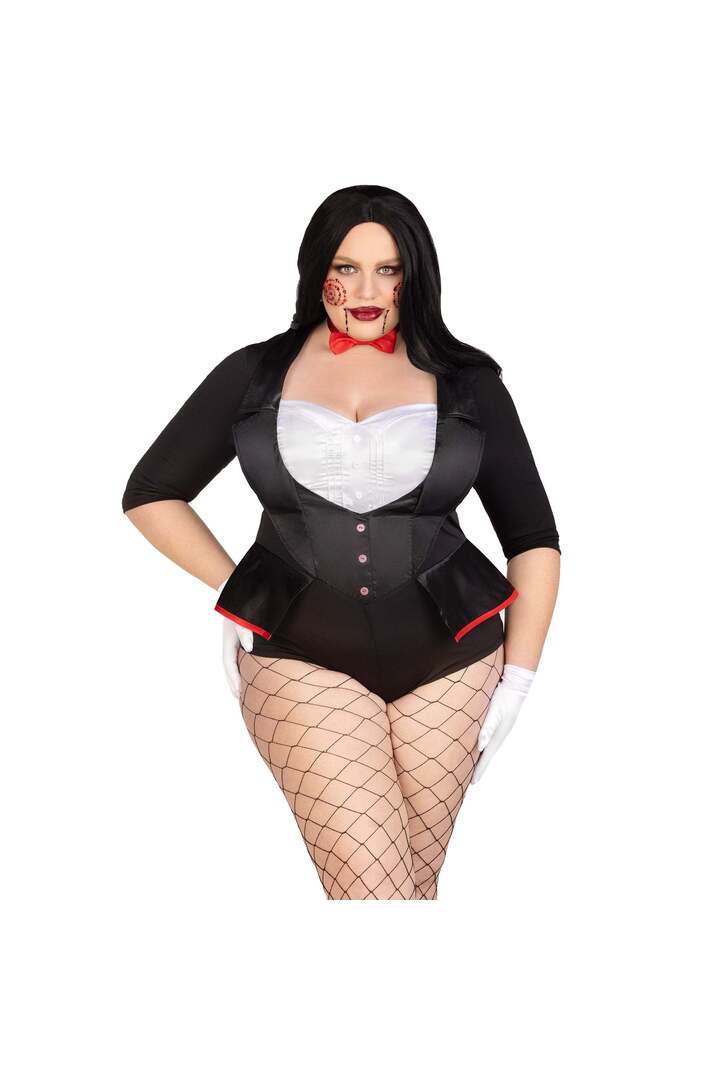 Leg Avenue Plus Pretty Puppet Costume Black/White 