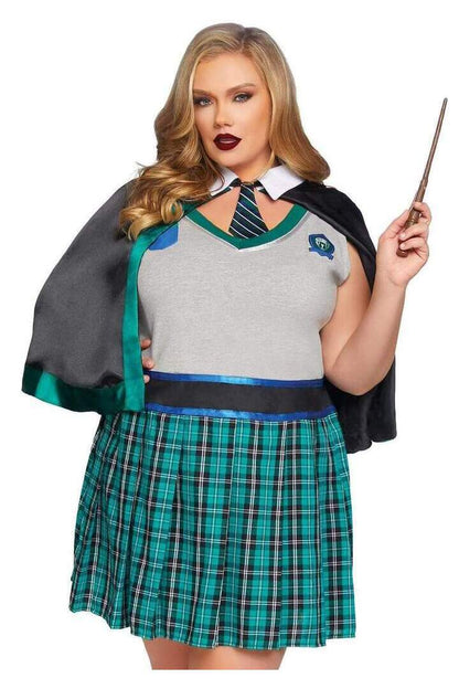 Leg Avenue Plus Sinister Spellcaster Costume in Green 2
