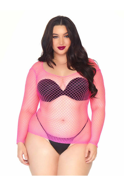 Leg Avenue Plus So Chill Fishnet Shirt in 1X/2X  2