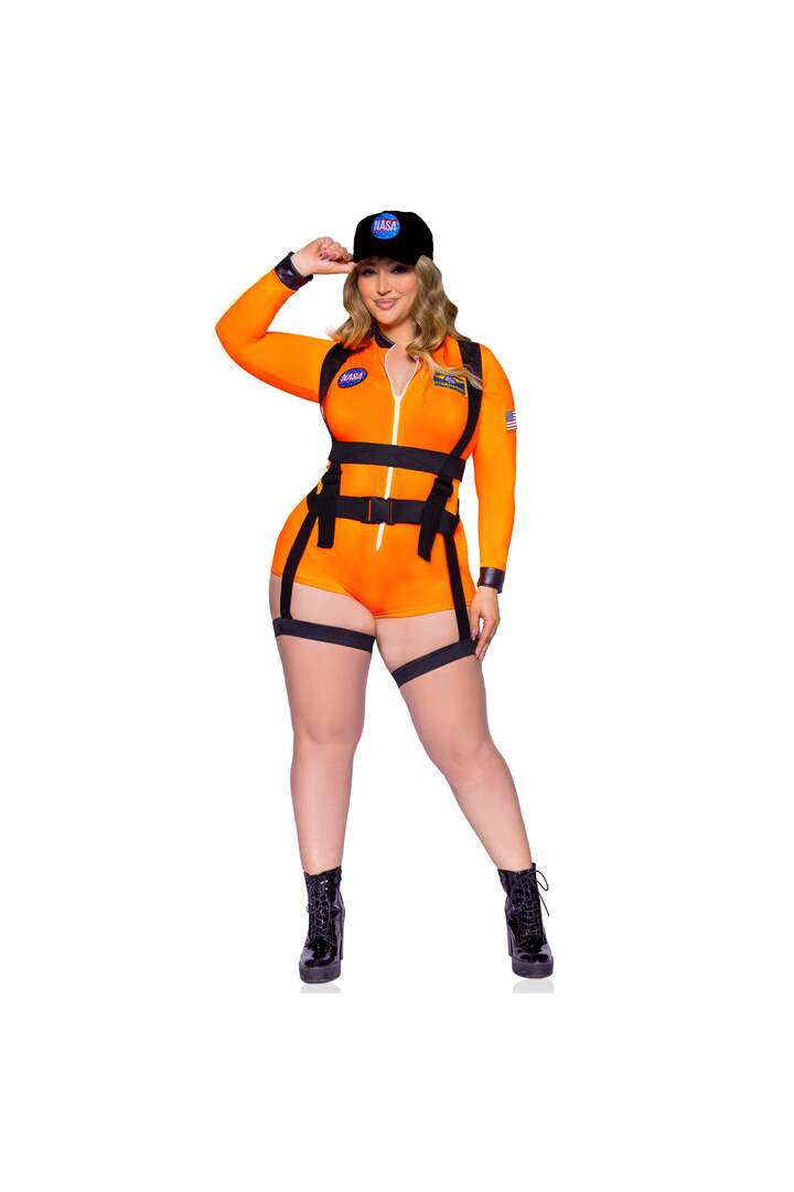 Leg Avenue Plus Space Commander Costume Orange 4