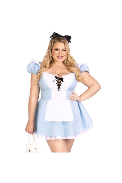 Leg Avenue Plus Storybook Alice Costume Blue 