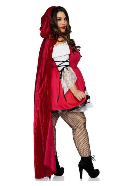 Leg Avenue Plus Storybook Red Riding Hood Costume in Red/White 5