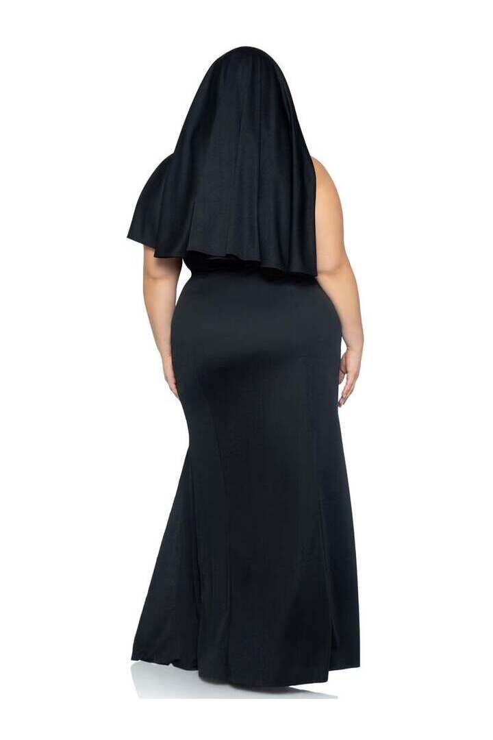 Leg Avenue Plus Sultry Sinner Nun Costume in Black/White 5