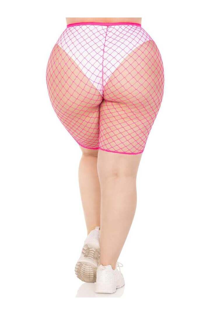 Leg Avenue Plus Troublemaker Fishnet Biker Shorts in 1X/2X 4