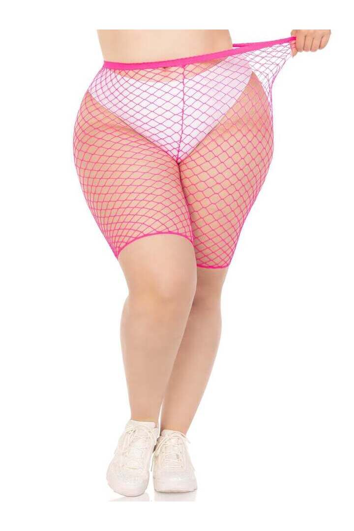 Leg Avenue Plus Troublemaker Fishnet Biker Shorts in 1X/2X 6