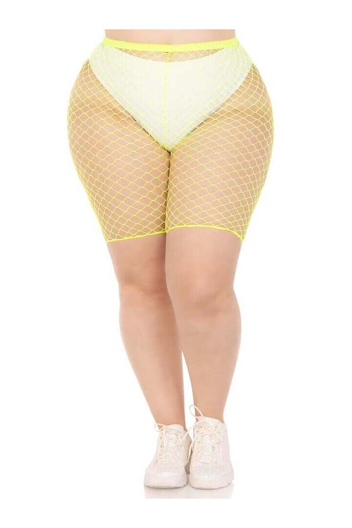 Leg Avenue Plus Troublemaker Fishnet Biker Shorts in 1X/2X 7