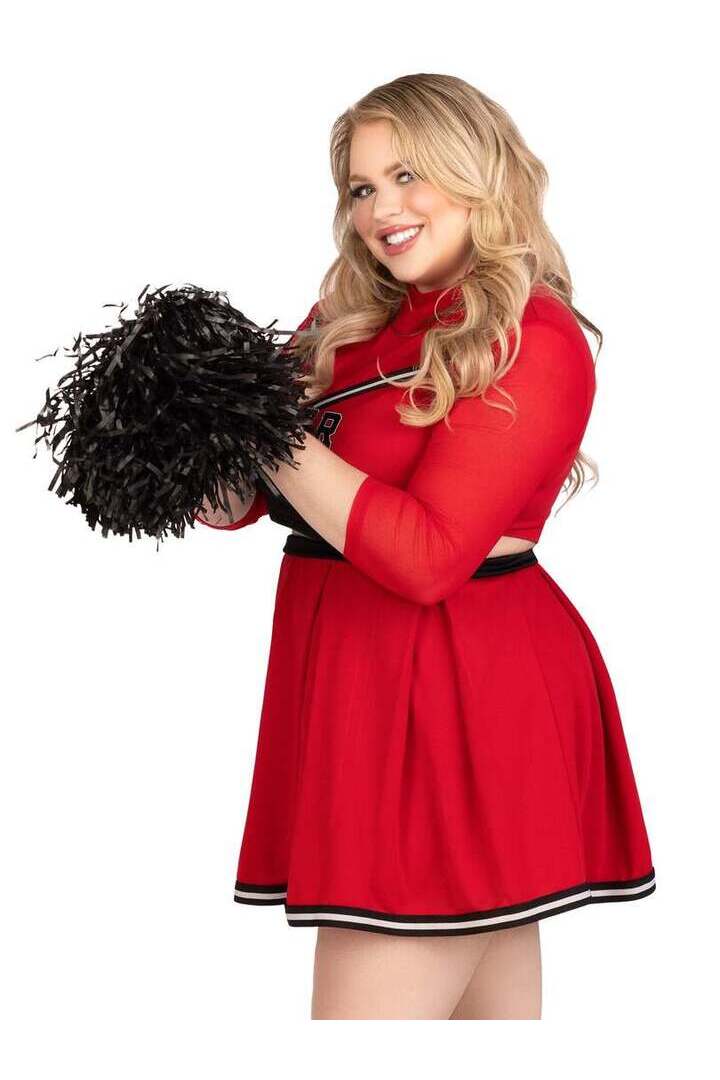 Leg Avenue Plus Varsity Babe Costume in Red 2