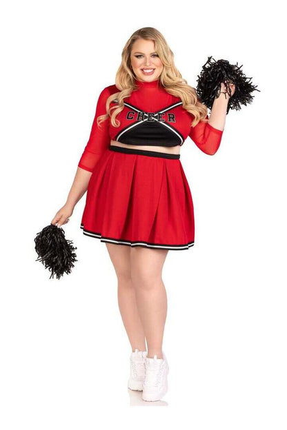 Leg Avenue Plus Varsity Babe Costume in Red 3